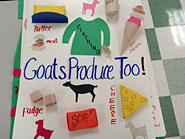 Poster 'Goats Produce Too!'.