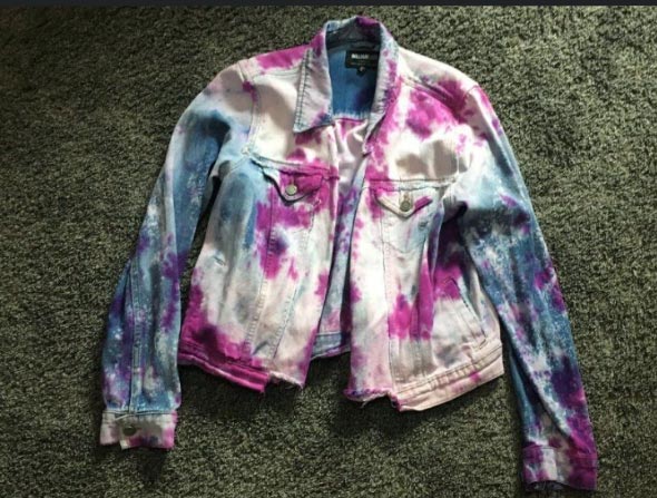 Photo of tie dyed jean jacket.