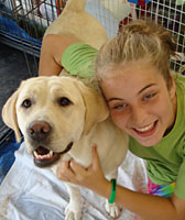 4-Her with yellow lab.