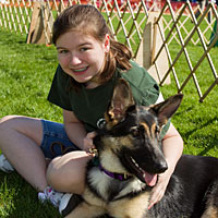Photo: 4-Her with seeing eye dog.